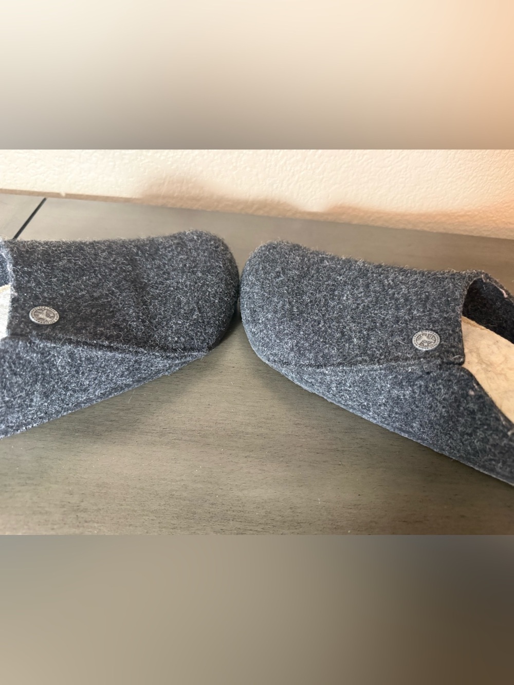 Birkenstock Zermatt Shearling Wool Felt Slippers EU 38 Gray - Picture 4 of 9